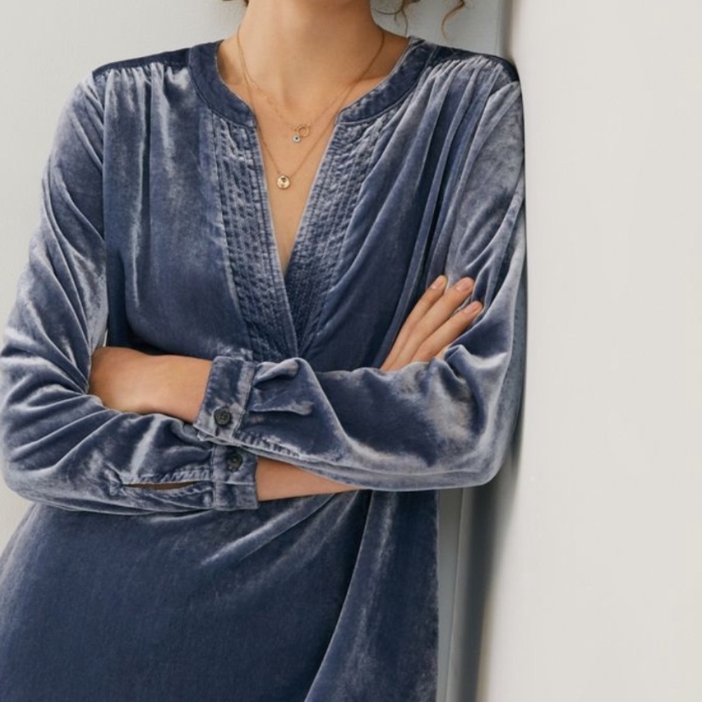 Anthropologie Tunic Velvet Dress